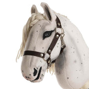 Halter for PRO hobby horses Size: M, L, XL Color: Brown on horse